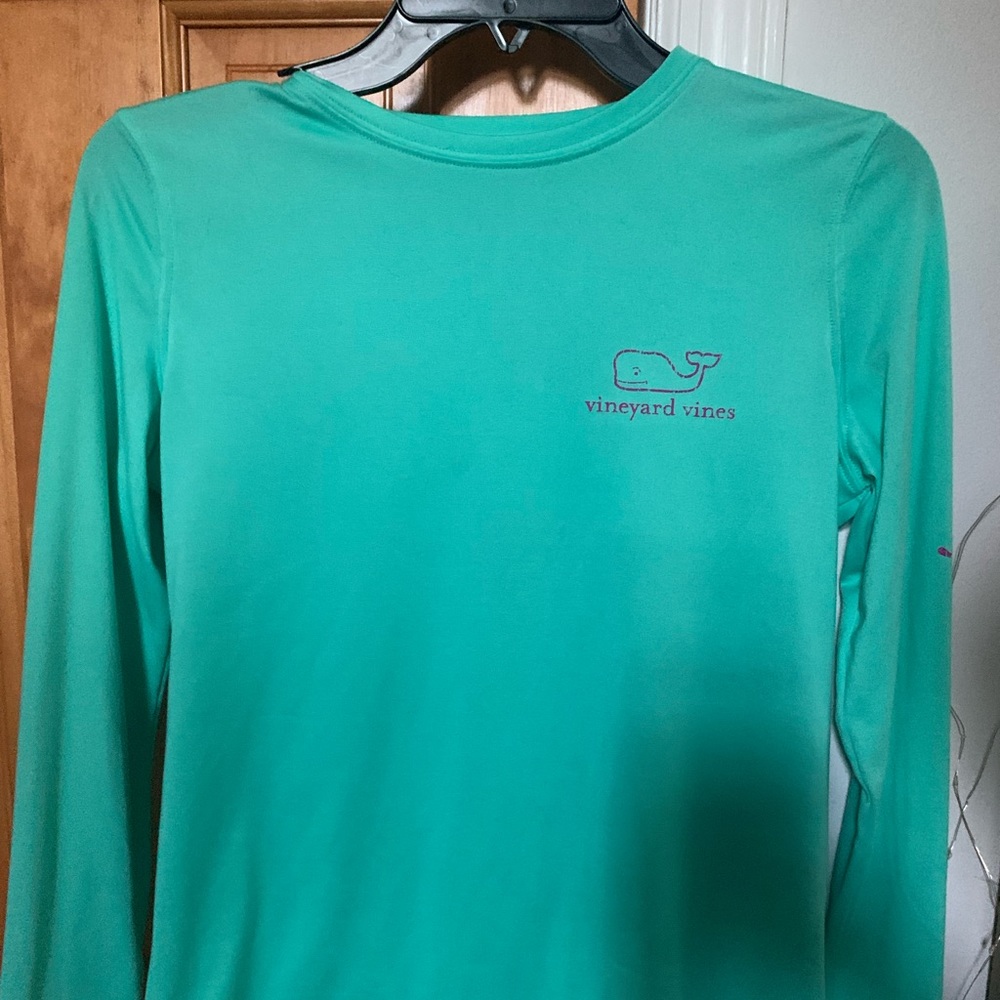 Womens vineyard vine performance long sleeve shirt in green